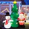 6 Feet Tall Lighted Inflatable Christmas Decoration with Santa Claus and Snowman